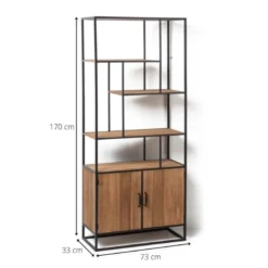 Vakkenkast Charlie met deuren - 73x33x170 cm