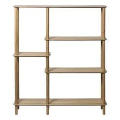 Vakkenkast Scandi hoog - naturel - 140x120x30 cm