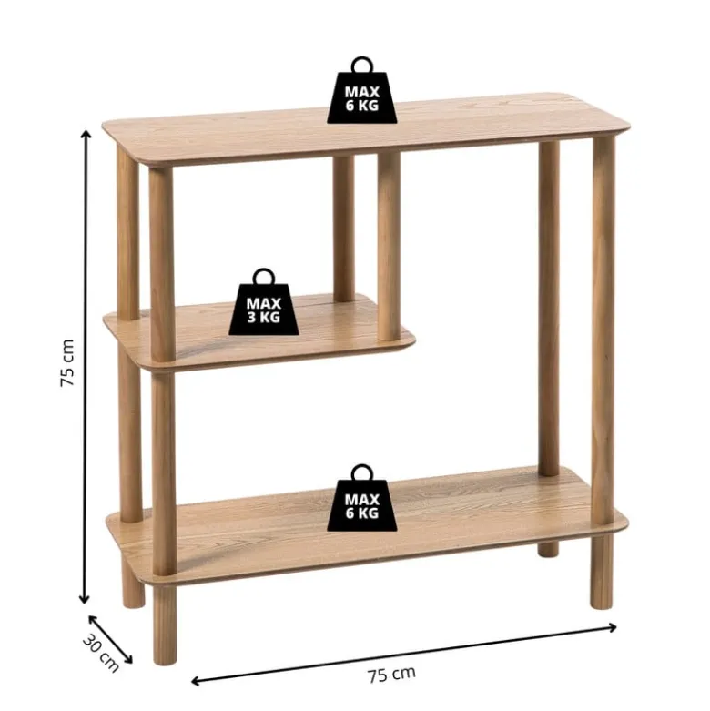 Vakkenkast Scandi laag - naturel - 75x75x30 cm