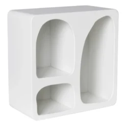 3 vakkenkast Zaha organic - MDF - wit - 30x30x15 cm