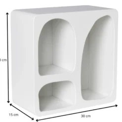 3 vakkenkast Zaha organic - MDF - wit - 30x30x15 cm