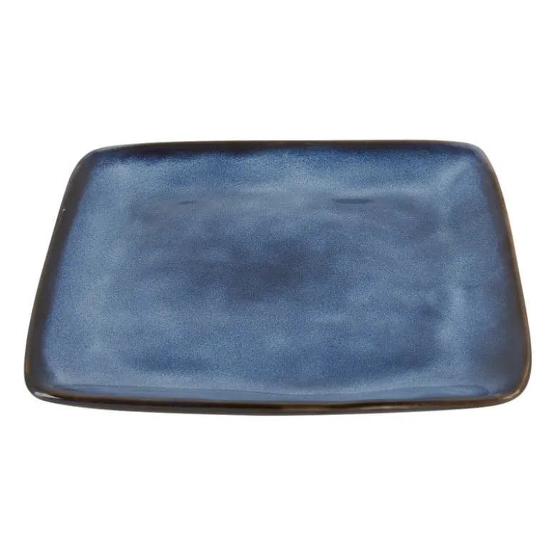 Vierkant bord Toscane - donkerblauw - 20 cm
