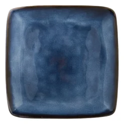 Vierkant bord Toscane - donkerblauw - 20 cm