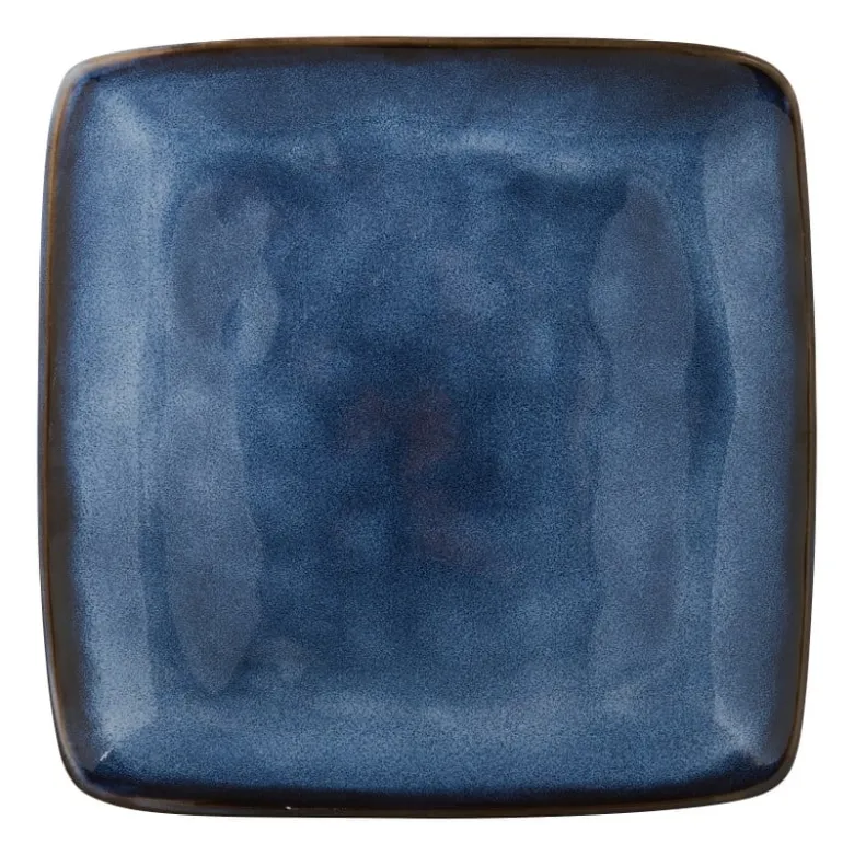 Vierkant bord Toscane - donkerblauw - 20 cm