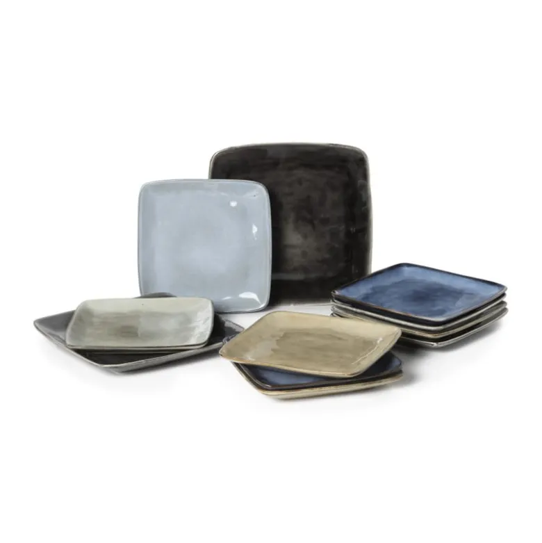 Vierkant bord Toscane - donkerblauw - 25 cm