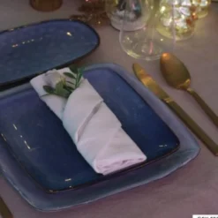Vierkant bord Toscane - donkerblauw - 25 cm