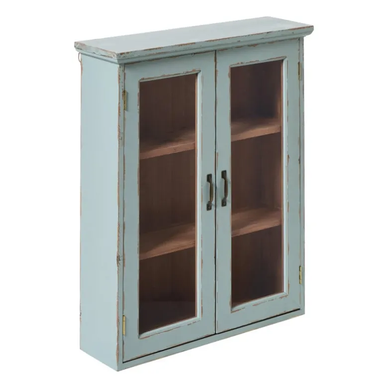 Vitrinekast 2 deuren - groen - 60x50x15 cm