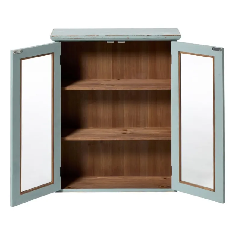 Vitrinekast 2 deuren - groen - 60x50x15 cm