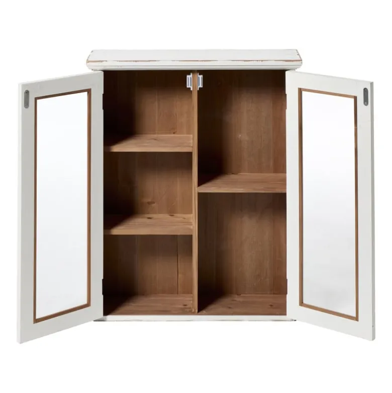Vitrinekast 2 deuren - wit - 60x50x15 cm
