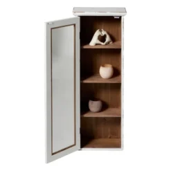 Vitrinekast 1 deur - wit - 80x30x15 cm