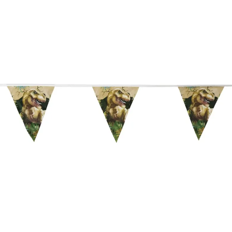Vlaggenlijn dino - multikleur - 6 meter