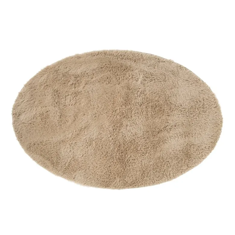 Vloerkleed fluffy ovaal - bruin - 120x180 cm