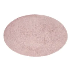 Vloerkleed fluffy ovaal - roze - 120x180 cm