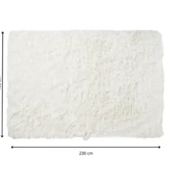 Vloerkleed fluffy - wit - 150x230 cm