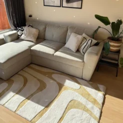 Vloerkleed sherpa - beige - 120x180 cm