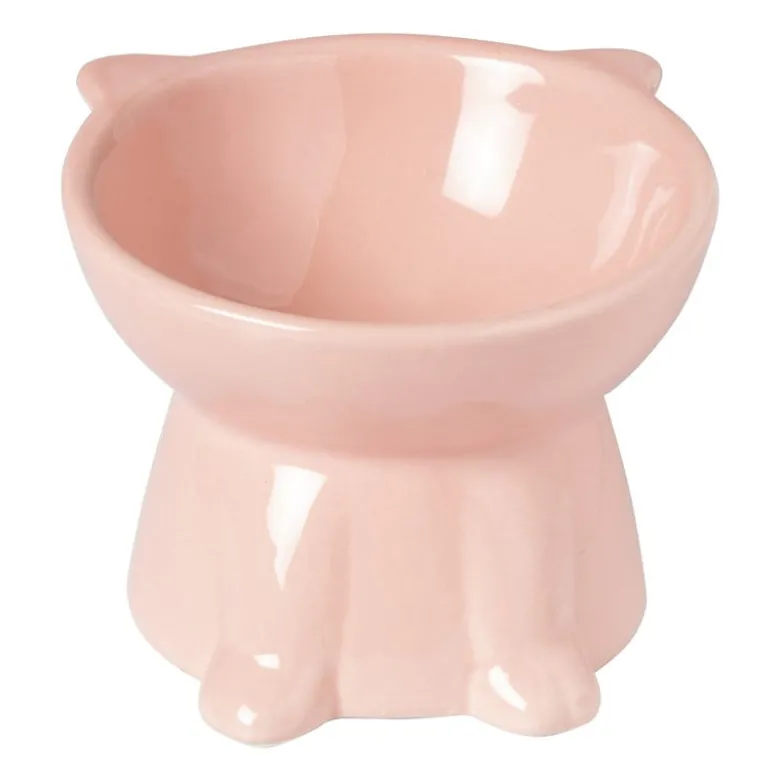 Voerbak voor kat - roze - ø10.3x13 cm