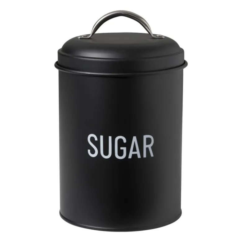 Voorraadblik sugar - zwart - ø11x15 cm