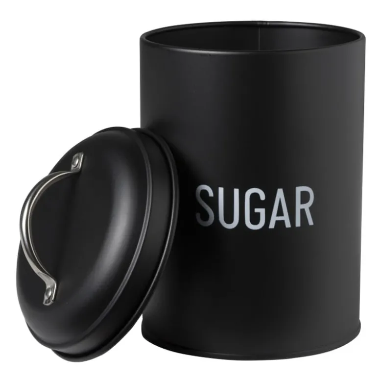 Voorraadblik sugar - zwart - ø11x15 cm
