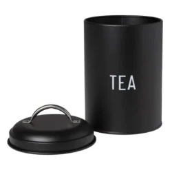 Voorraadblik tea - zwart - ø11x15 cm
