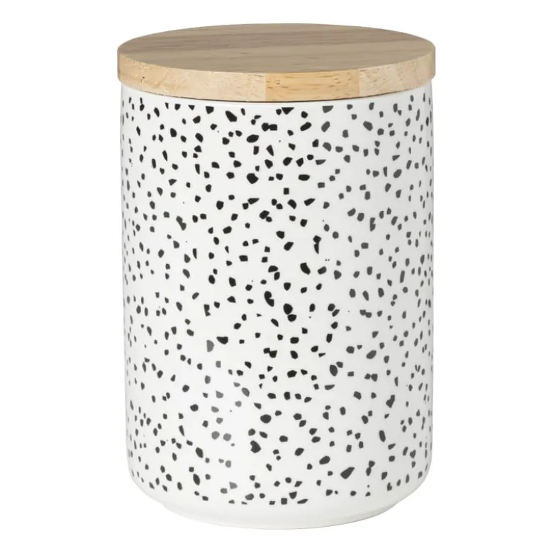 Voorraadpot Kasitoo stip - zwart/wit - 600 ml