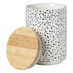 Voorraadpot Kasitoo stip - zwart/wit - 600 ml