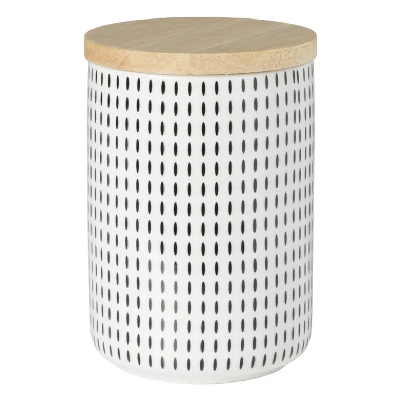 Voorraadpot Kasitoo streep - zwart/wit - 600 ml