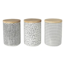 Voorraadpot Kasitoo streep - zwart/wit - 600 ml