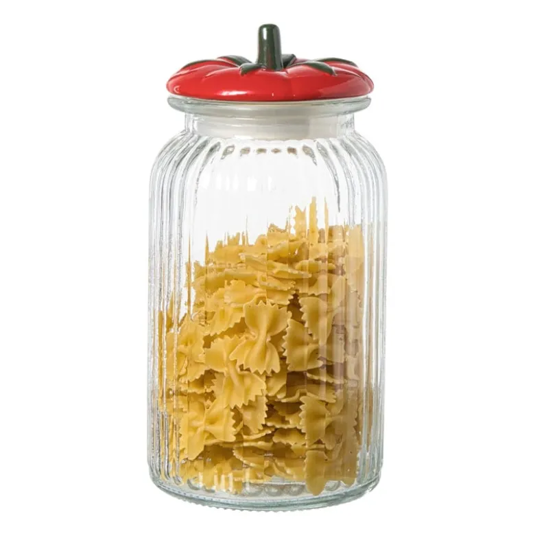 Voorraadpot tomaat - transparant/rood - 1.2 liter