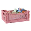 Vouwkrat middel - roze - 10.5x27x17 cm