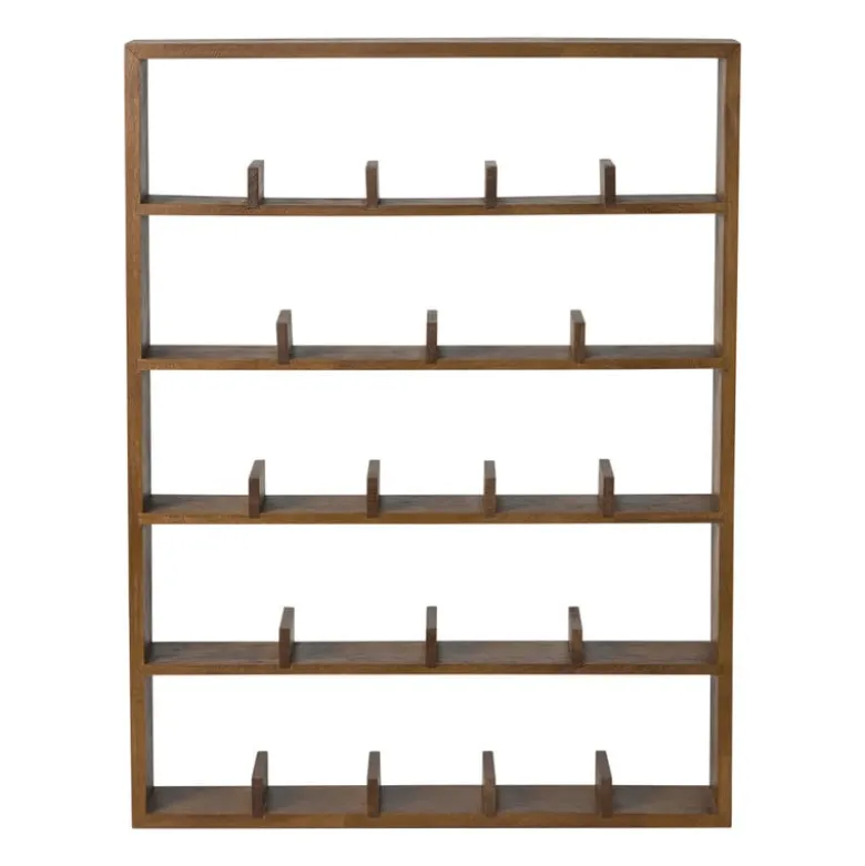 Wandkast voor 23 mokken - bruin - 63.5x48x9 cm