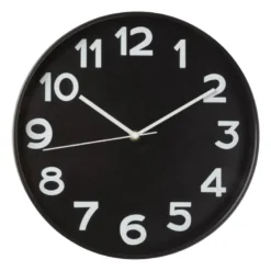 Wandklok basics - zwart - ø30x4 cm