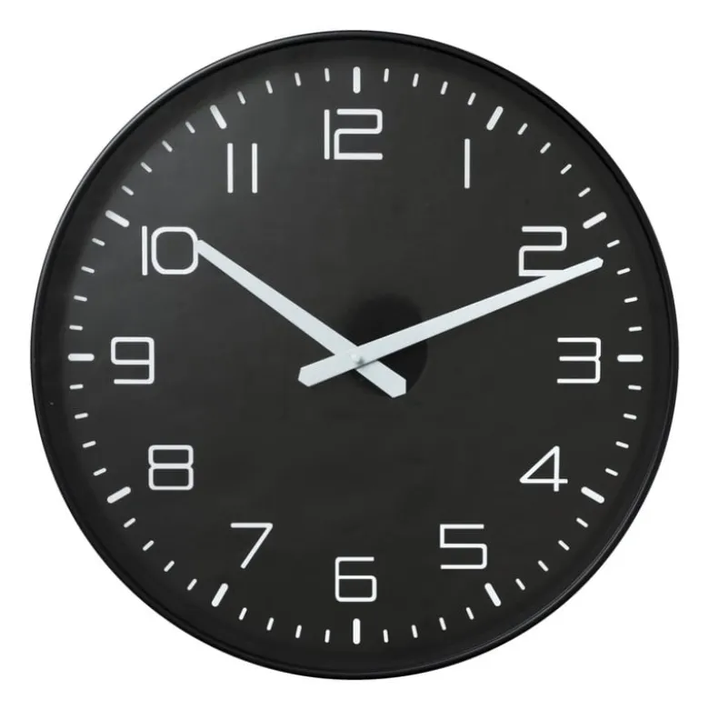 Wandklok Gina - zwart - ø40x4.5 cm