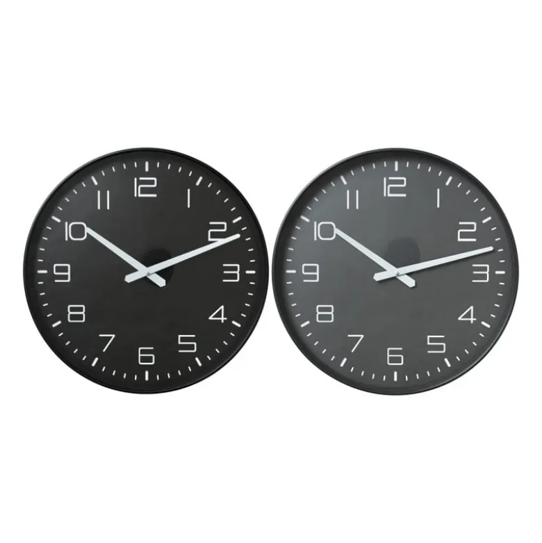 Wandklok Gina - zwart - ø40x4.5 cm
