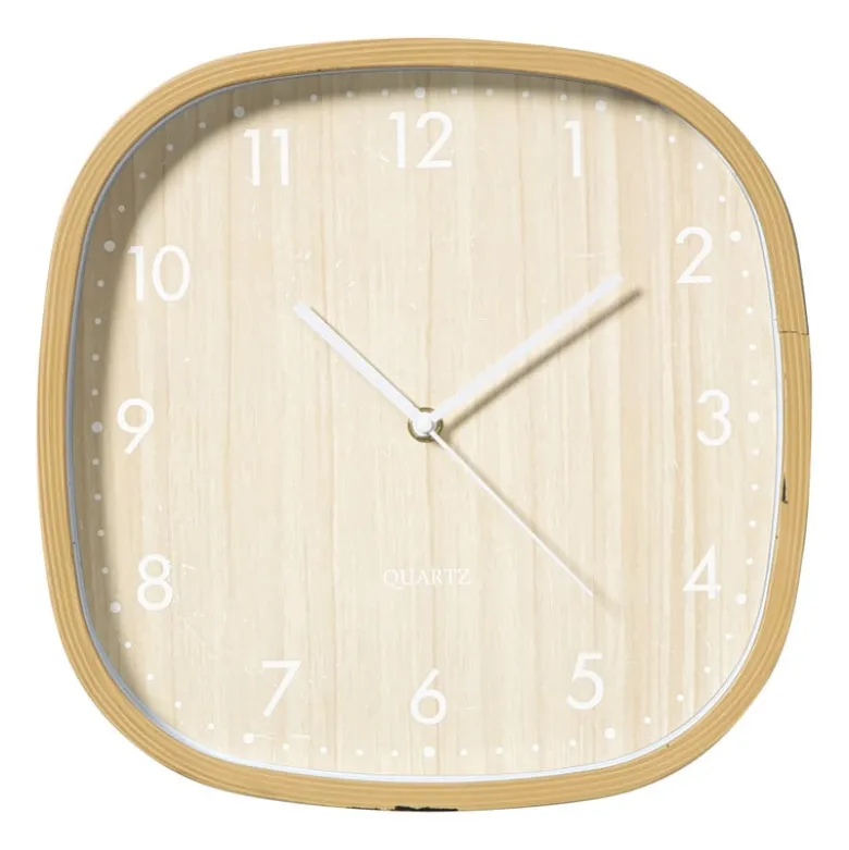 Wandklok houtlook - bruin - ø30 cm