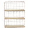 Wandrek wire met 3 planken - beige/bruin - 50x40x14 cm