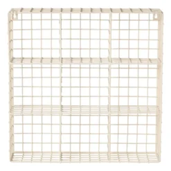 Wandrek wire 9 vakken - beige - 40x40x10 cm