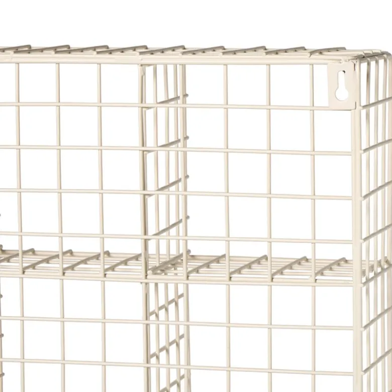 Wandrek wire 9 vakken - beige - 40x40x10 cm