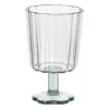 Waterglas op stam geschulpt - groen - 340 ml