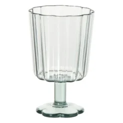 Waterglas op stam geschulpt - groen - 340 ml