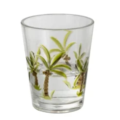 Waterglas palmboom - groen - ø9.5x11.5 cm