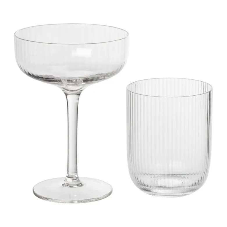 Waterglas ribbel - glas - 300 ml