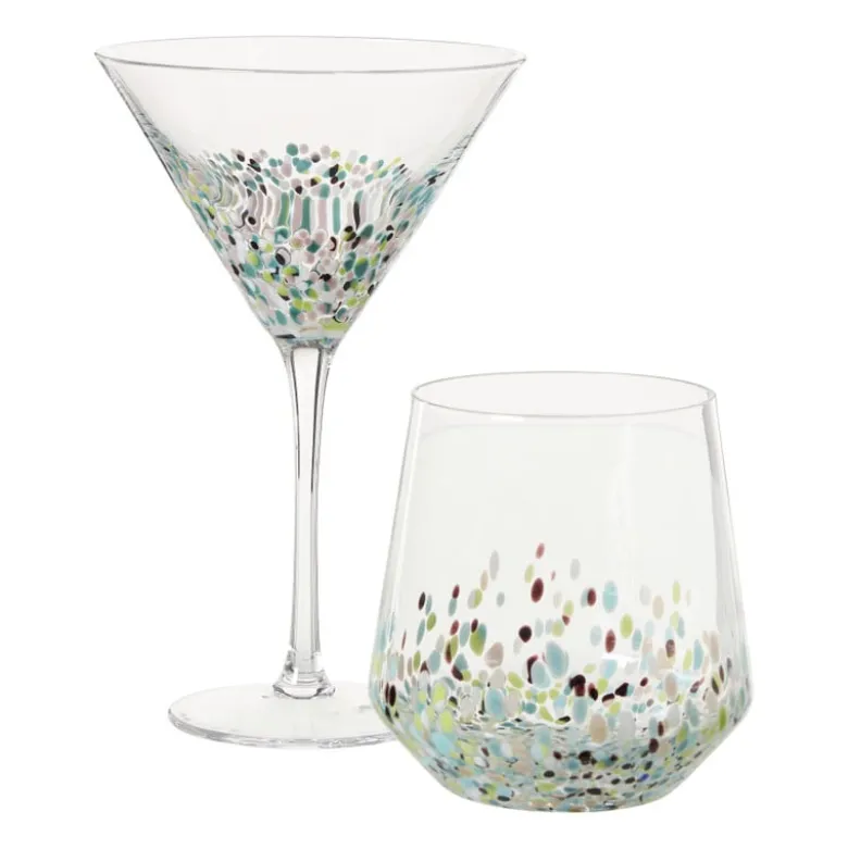 Waterglas stippen - transparant - 450 ml