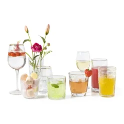 Waterglas - transparant/goud - 550 ml