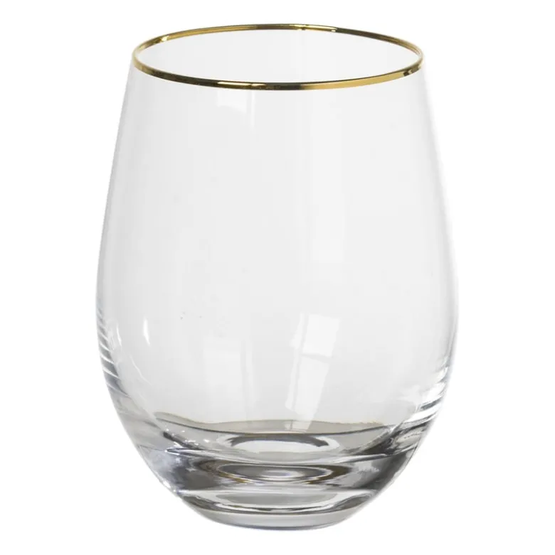 Waterglas - transparant/goud - 550 ml