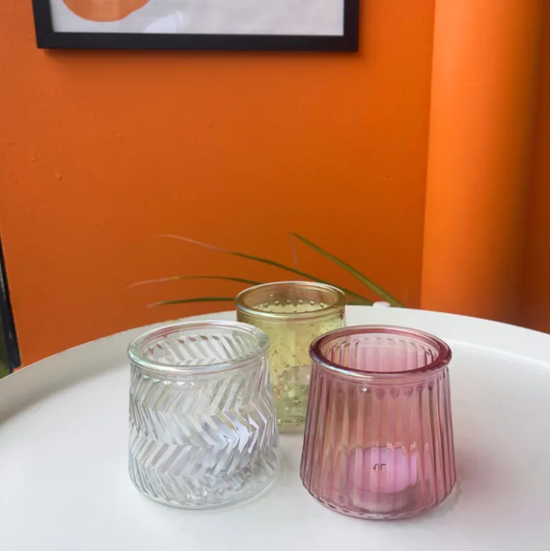 Waxinelichthouder helder - glas - ø8.3x7.3 cm