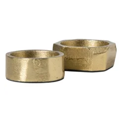 Waxinelichthouder rond - goudkleurig - ø5x2 cm