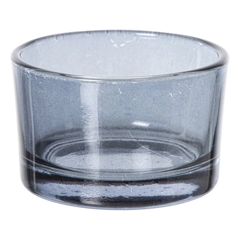 Waxinelichthouder smoked - zwart - ø5x3.2 cm