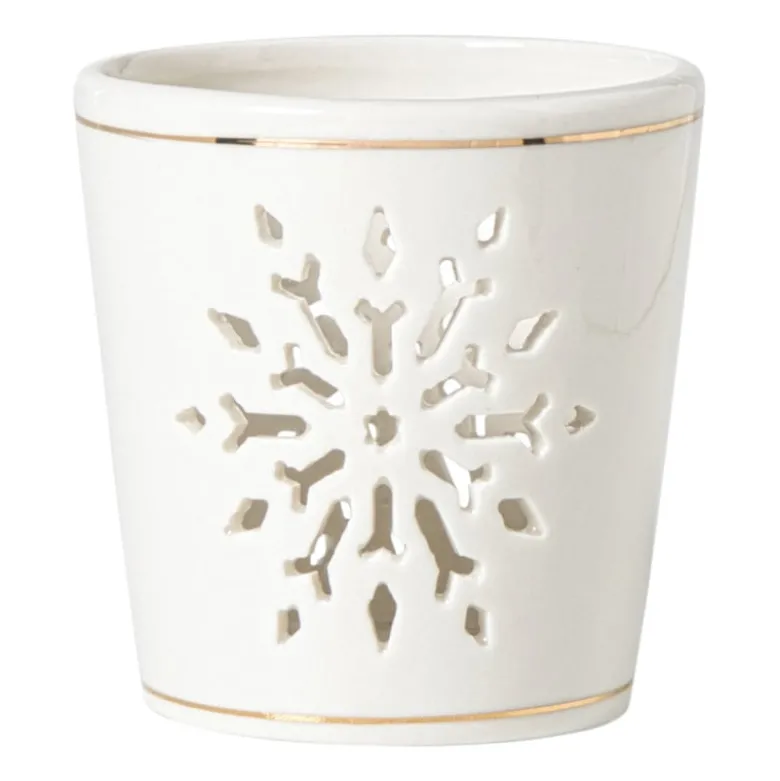 Waxinelichthouder sneeuwvlok - diverse varianten - ø7.2x7.5 cm