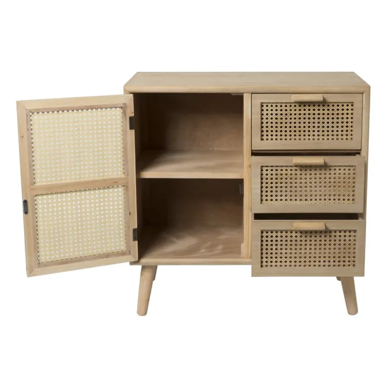 Webbing Java kast met 1 deur en 3 laden - 75x74.5x35 cm