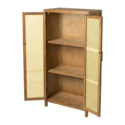 Webbing kast Bandung hoog - bruin - 140x70x40 cm